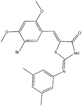 5-(5-bromo-2,4-dimethoxybenzylidene)-2-[(3,5-dimethylphenyl)imino]-1,3-thiazolidin-4-one Struktur