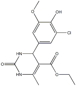 ethyl 4-(3-chloro-4-hydroxy-5-methoxyphenyl)-6-methyl-2-oxo-1,2,3,4-tetrahydro-5-pyrimidinecarboxylate Struktur