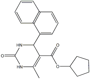 cyclopentyl 6-methyl-4-(1-naphthyl)-2-oxo-1,2,3,4-tetrahydro-5-pyrimidinecarboxylate Struktur