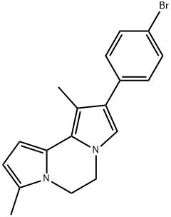 2-(4-bromophenyl)-1,8-dimethyl-5,6-dihydrodipyrrolo[1,2-a:2,1-c]pyrazine Struktur