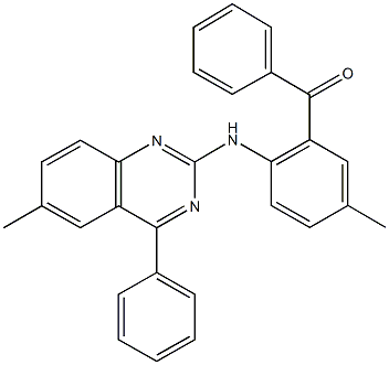 {5-methyl-2-[(6-methyl-4-phenylquinazolin-2-yl)amino]phenyl}(phenyl)methanone Struktur