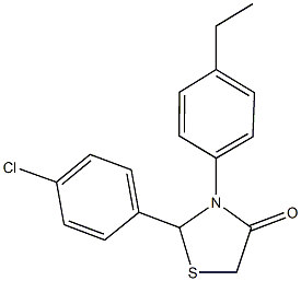 2-(4-chlorophenyl)-3-(4-ethylphenyl)-1,3-thiazolidin-4-one Struktur