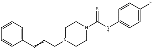 4-cinnamyl-N-(4-fluorophenyl)-1-piperazinecarbothioamide Struktur