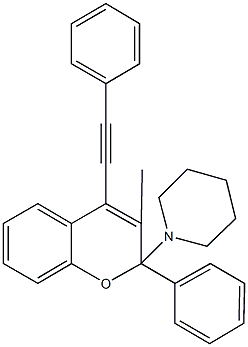 1-[3-methyl-2-phenyl-4-(phenylethynyl)-2H-chromen-2-yl]piperidine Struktur