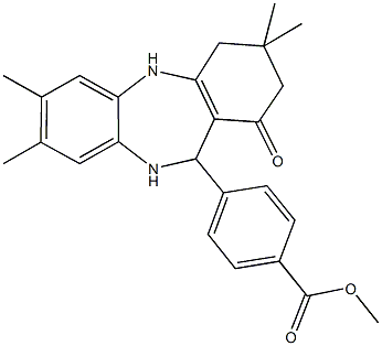 methyl 4-(3,3,7,8-tetramethyl-1-oxo-2,3,4,5,10,11-hexahydro-1H-dibenzo[b,e][1,4]diazepin-11-yl)benzoate Struktur