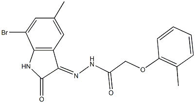 N'-(7-bromo-5-methyl-2-oxo-1,2-dihydro-3H-indol-3-ylidene)-2-(2-methylphenoxy)acetohydrazide Struktur