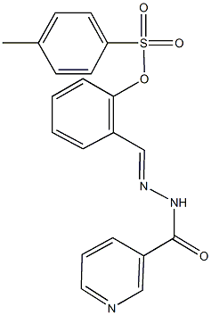 2-[2-(3-pyridinylcarbonyl)carbohydrazonoyl]phenyl 4-methylbenzenesulfonate Struktur