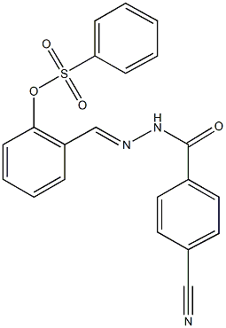 2-[2-(4-cyanobenzoyl)carbohydrazonoyl]phenyl benzenesulfonate Struktur