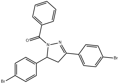 1-benzoyl-3,5-bis(4-bromophenyl)-4,5-dihydro-1H-pyrazole Struktur