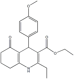 ethyl 2-ethyl-4-(4-methoxyphenyl)-5-oxo-1,4,5,6,7,8-hexahydro-3-quinolinecarboxylate Struktur