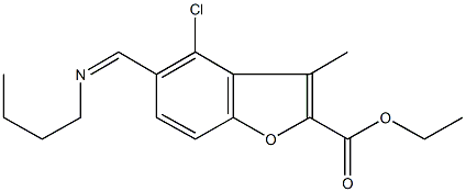 ethyl 5-[(butylimino)methyl]-4-chloro-3-methyl-1-benzofuran-2-carboxylate Struktur