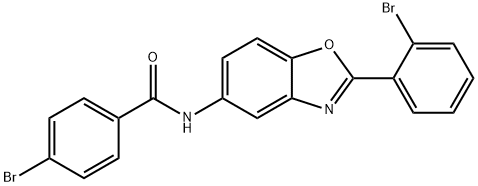 4-bromo-N-[2-(2-bromophenyl)-1,3-benzoxazol-5-yl]benzamide Struktur