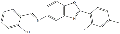 2-({[2-(2,4-dimethylphenyl)-1,3-benzoxazol-5-yl]imino}methyl)phenol Struktur