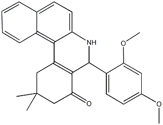 5-(2,4-dimethoxyphenyl)-2,2-dimethyl-2,3,5,6-tetrahydrobenzo[a]phenanthridin-4(1H)-one Struktur