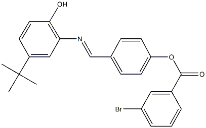 4-{[(5-tert-butyl-2-hydroxyphenyl)imino]methyl}phenyl 3-bromobenzoate Struktur