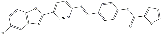 4-({[4-(5-chloro-1,3-benzoxazol-2-yl)phenyl]imino}methyl)phenyl 2-furoate Struktur