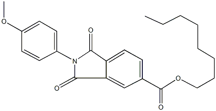 octyl 2-(4-methoxyphenyl)-1,3-dioxo-5-isoindolinecarboxylate Struktur