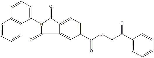 2-oxo-2-phenylethyl 2-(1-naphthyl)-1,3-dioxoisoindoline-5-carboxylate Struktur