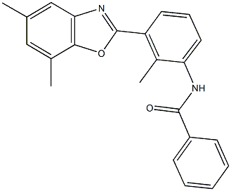 N-[3-(5,7-dimethyl-1,3-benzoxazol-2-yl)-2-methylphenyl]benzamide Struktur