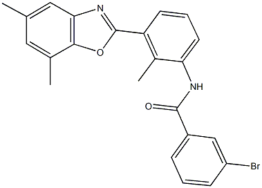 3-bromo-N-[3-(5,7-dimethyl-1,3-benzoxazol-2-yl)-2-methylphenyl]benzamide Struktur