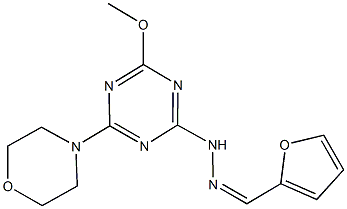 2-furaldehyde [4-methoxy-6-(4-morpholinyl)-1,3,5-triazin-2-yl]hydrazone Struktur