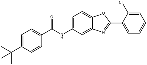 4-tert-butyl-N-[2-(2-chlorophenyl)-1,3-benzoxazol-5-yl]benzamide Struktur