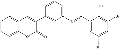 3-{3-[(3,5-dibromo-2-hydroxybenzylidene)amino]phenyl}-2H-chromen-2-one Struktur