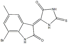 7-bromo-5-methyl-3-(5-oxo-2-thioxo-4-imidazolidinylidene)-1,3-dihydro-2H-indol-2-one Struktur