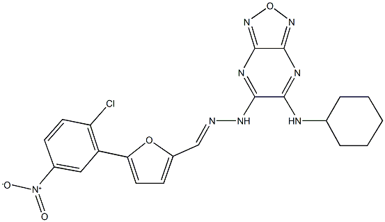 5-{2-chloro-5-nitrophenyl}-2-furaldehyde [6-(cyclohexylamino)[1,2,5]oxadiazolo[3,4-b]pyrazin-5-yl]hydrazone Struktur