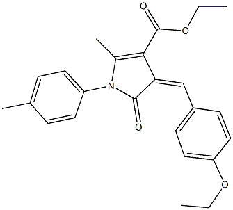 ethyl 4-(4-ethoxybenzylidene)-2-methyl-1-(4-methylphenyl)-5-oxo-4,5-dihydro-1H-pyrrole-3-carboxylate Struktur