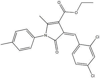 ethyl 4-(2,4-dichlorobenzylidene)-2-methyl-1-(4-methylphenyl)-5-oxo-4,5-dihydro-1H-pyrrole-3-carboxylate Struktur