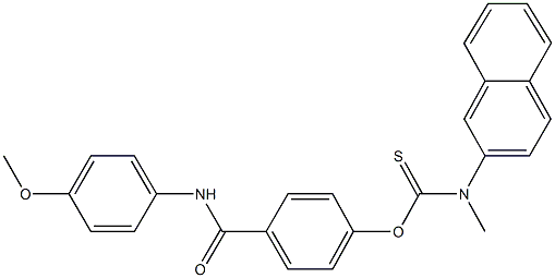 O-{4-[(4-methoxyanilino)carbonyl]phenyl} methyl(2-naphthyl)thiocarbamate Struktur