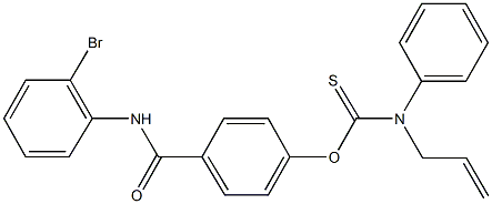 O-{4-[(2-bromoanilino)carbonyl]phenyl} allyl(phenyl)thiocarbamate Struktur