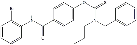 O-{4-[(2-bromoanilino)carbonyl]phenyl} benzyl(propyl)thiocarbamate Struktur