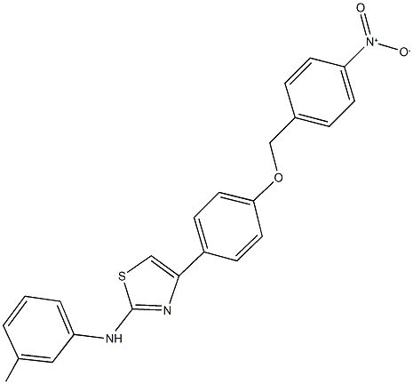 4-[4-({4-nitrobenzyl}oxy)phenyl]-2-(3-toluidino)-1,3-thiazole Struktur