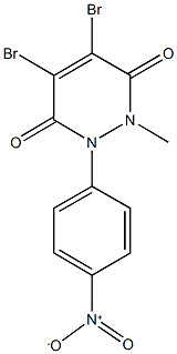 4,5-dibromo-1-{4-nitrophenyl}-2-methyl-1,2-dihydro-3,6-pyridazinedione Struktur