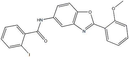 2-iodo-N-[2-(2-methoxyphenyl)-1,3-benzoxazol-5-yl]benzamide Struktur