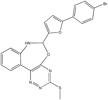 6-[5-(4-bromophenyl)-2-furyl]-6,7-dihydro[1,2,4]triazino[5,6-d][3,1]benzoxazepin-3-yl methyl sulfide Struktur