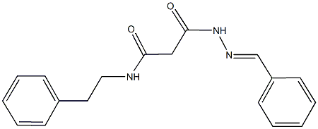 3-(2-benzylidenehydrazino)-3-oxo-N-(2-phenylethyl)propanamide Struktur