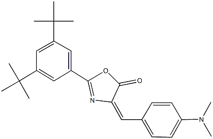 2-(3,5-ditert-butylphenyl)-4-[4-(dimethylamino)benzylidene]-1,3-oxazol-5(4H)-one Struktur