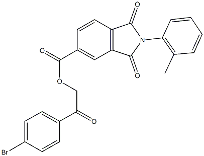 2-(4-bromophenyl)-2-oxoethyl 2-(2-methylphenyl)-1,3-dioxo-2,3-dihydro-1H-isoindole-5-carboxylate Struktur