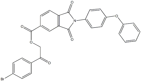 2-(4-bromophenyl)-2-oxoethyl 1,3-dioxo-2-(4-phenoxyphenyl)isoindoline-5-carboxylate Struktur