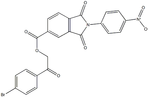 2-(4-bromophenyl)-2-oxoethyl 2-{4-nitrophenyl}-1,3-dioxoisoindoline-5-carboxylate Struktur