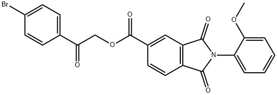 2-(4-bromophenyl)-2-oxoethyl 2-(2-methoxyphenyl)-1,3-dioxoisoindoline-5-carboxylate Struktur