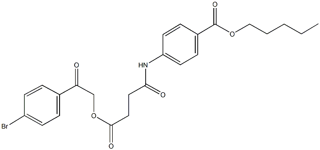 pentyl 4-({4-[2-(4-bromophenyl)-2-oxoethoxy]-4-oxobutanoyl}amino)benzoate Struktur