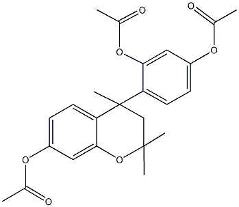 3-(acetyloxy)-4-[7-(acetyloxy)-2,2,4-trimethyl-3,4-dihydro-2H-chromen-4-yl]phenyl acetate Struktur