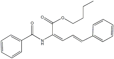 butyl 2-(benzoylamino)-5-phenyl-2,4-pentadienoate Struktur