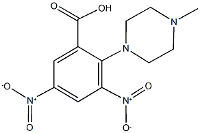 3,5-bisnitro-2-(4-methylpiperazin-1-yl)benzoic acid Struktur