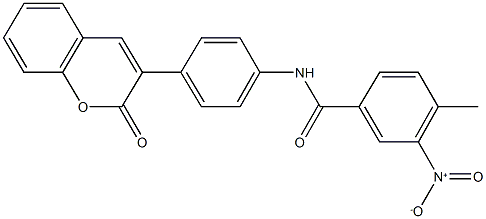 3-nitro-4-methyl-N-[4-(2-oxo-2H-chromen-3-yl)phenyl]benzamide Struktur