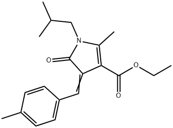 ethyl 1-isobutyl-2-methyl-4-(4-methylbenzylidene)-5-oxo-4,5-dihydro-1H-pyrrole-3-carboxylate Struktur